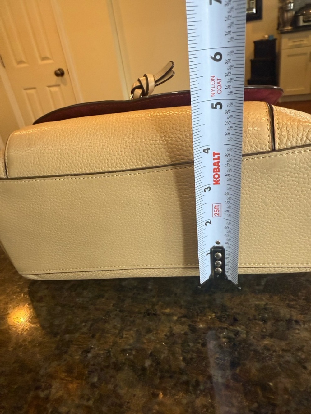 Coach Beige Pebbled Leather Crossbody with Floral Studs - Picture 15 of 15